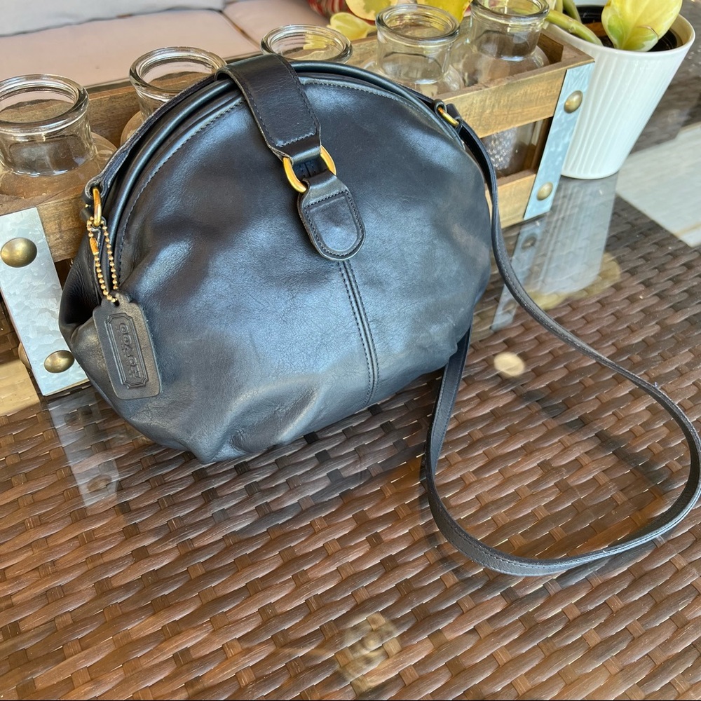 Vintage Coach Navy Laurel Crossbody Bag